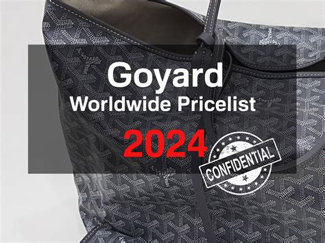 cost of goyard tote|goyard price list 2024.